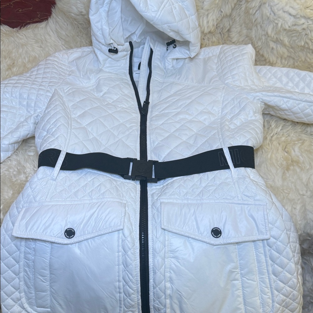 Michael Kors White Quilted Puffer Jacket